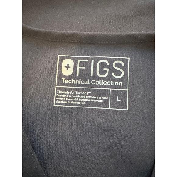 FIGS Scrub Shirt Mens Large Black Technical Collection V Neck Pocket FM1500 - Picture 8 of 11